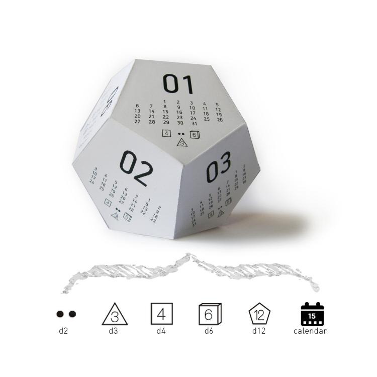 3D Gaming Dice Shaped Calendar - 2017 Calendar - DiceCal