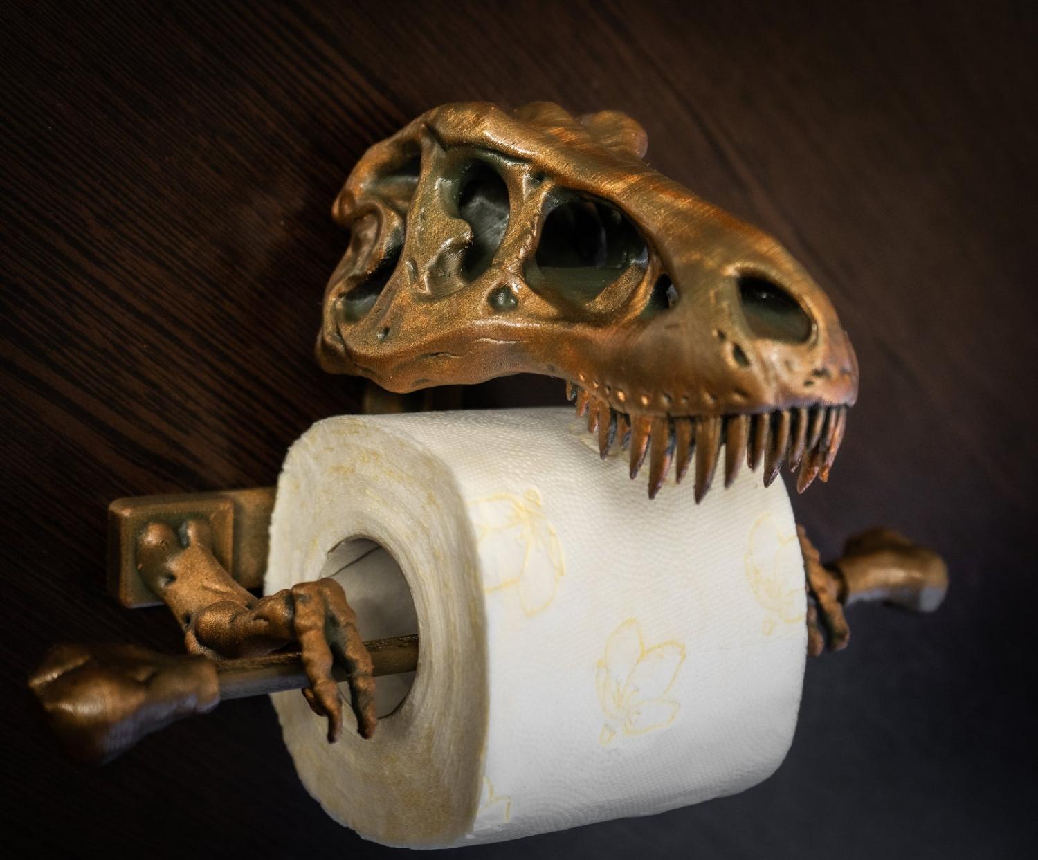 T-Rex Dinosaur Skeleton Toilet Paper Holder