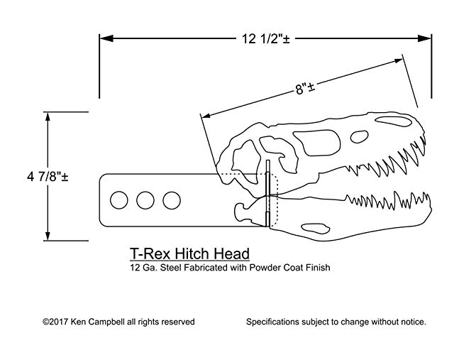 Dinosaur Skull Trailer Hitch Cover - Raptor Trailer Hitch Cover