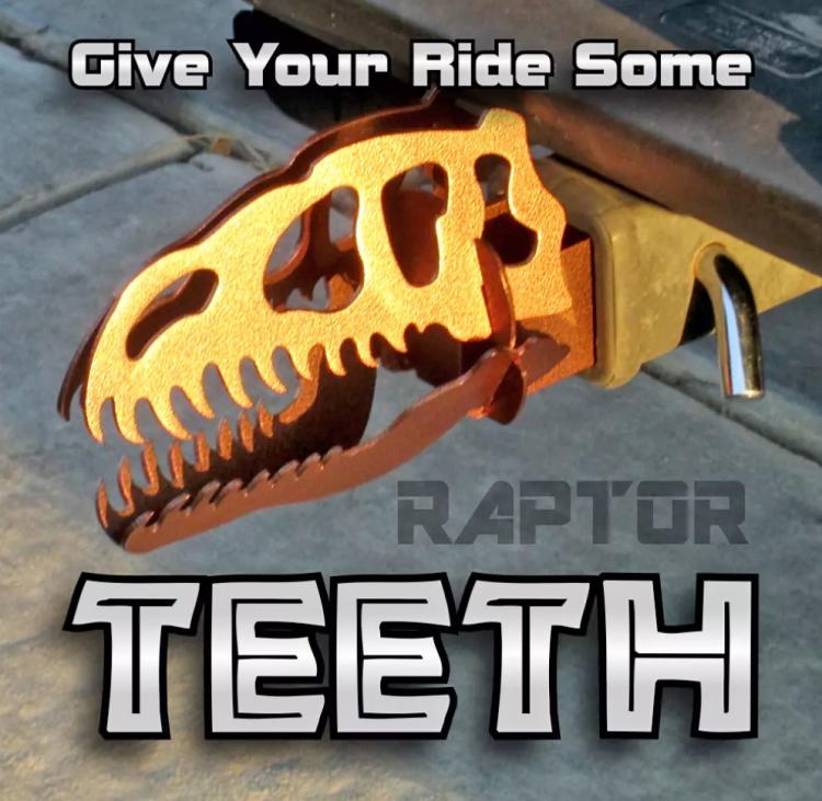 Dinosaur Skull Trailer Hitch Cover - Raptor Trailer Hitch Cover