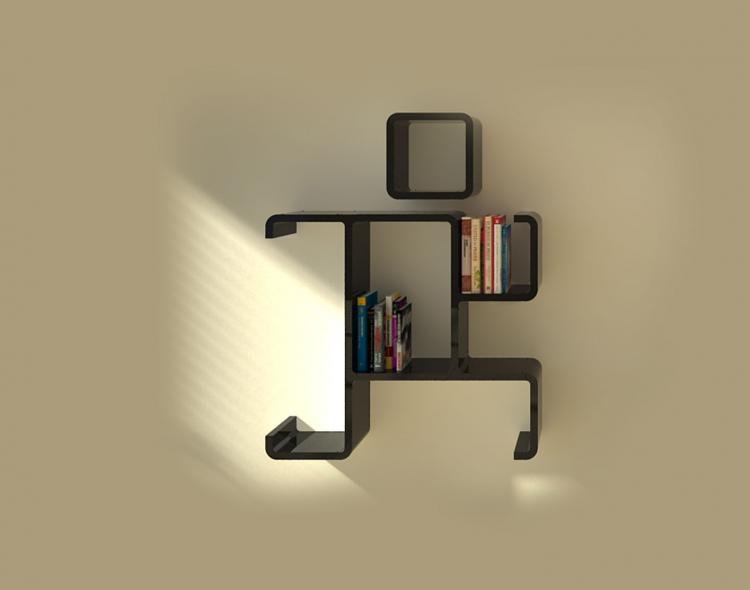 Running Man Modern Modular Shelving Unit