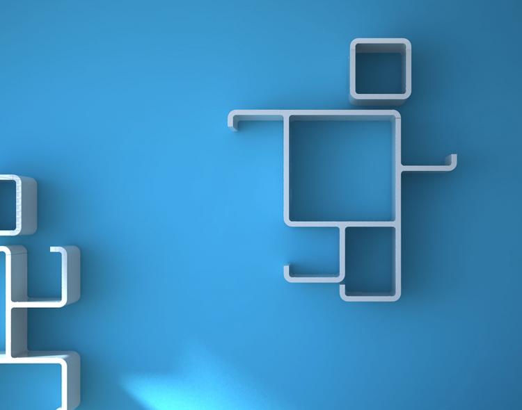 Jumping Man Modern Modular Shelving Unit