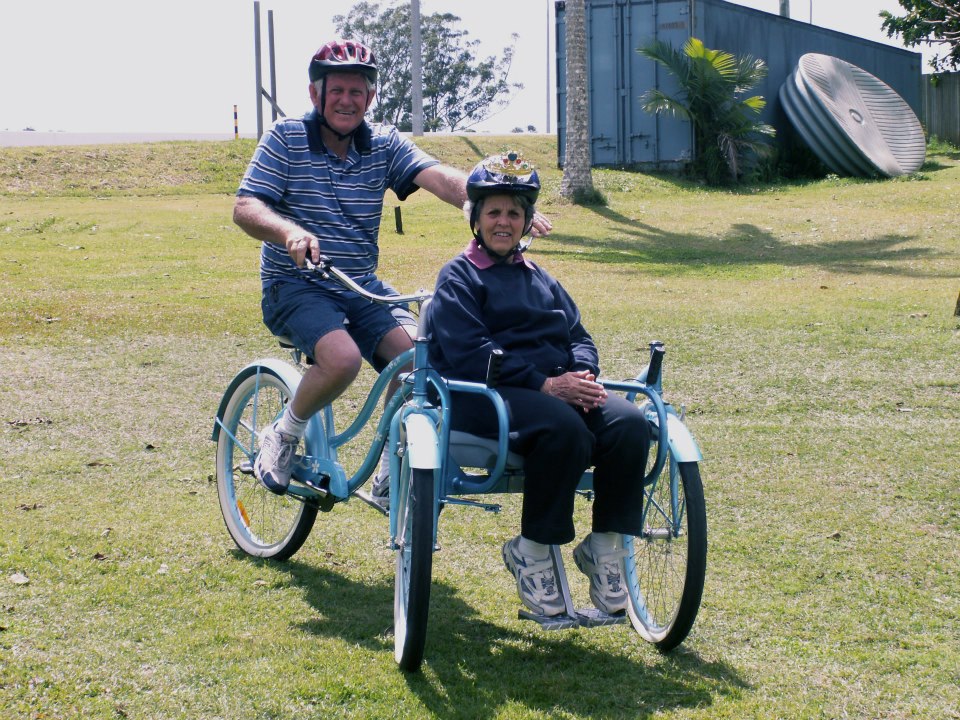 Bike Chair - Disabled bicycle helps handicapped go for bike ride - Front passenger disabled tricycle
