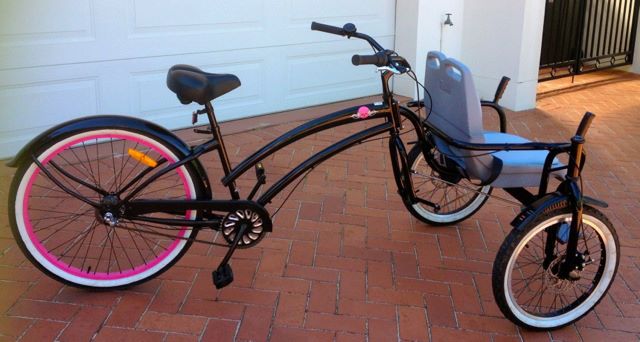 Bike Chair - Disabled bicycle helps handicapped go for bike ride - Front passenger disabled tricycle