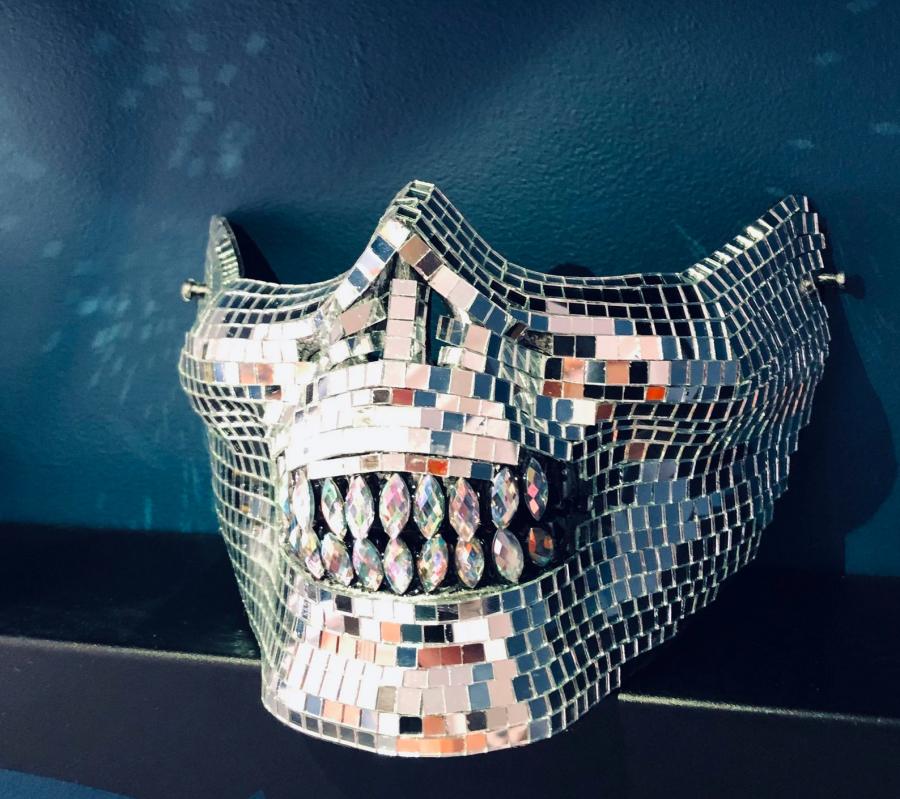 Disco Ball Skull Face Mask
