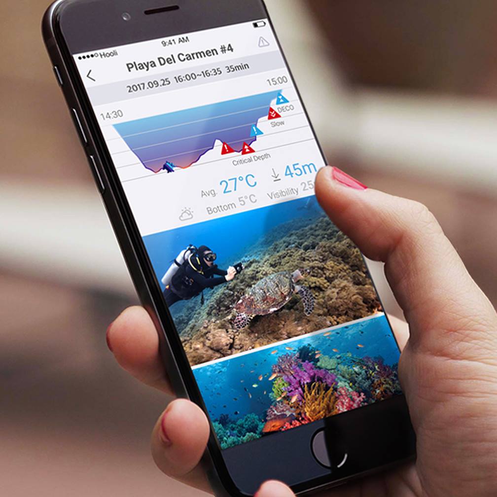 Diveroid all-in-one scuba diving computer, sensor, logbook, and underwater camera