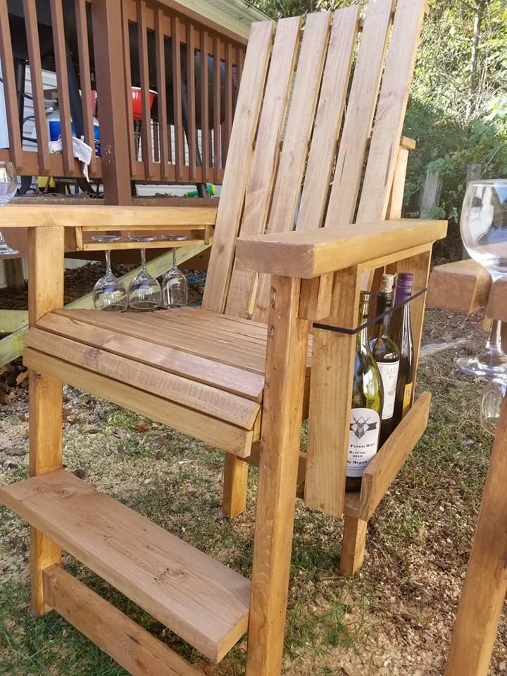 DIY Wine Chair With Wine Bottle Storage Drawers