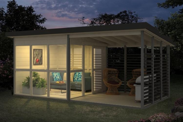 DIY Backyard Guest House That Can Be Built In 8 Hours - Allwood DIY cabin, pool house, garden house, studio