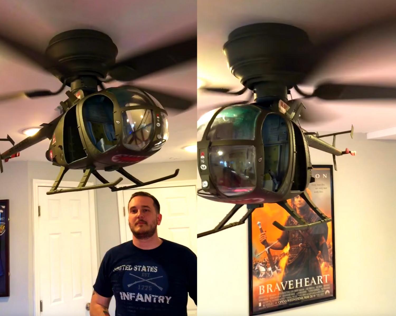 DIY Helicopter Ceiling Fan - How to turn your ceiling fan into a helicopter