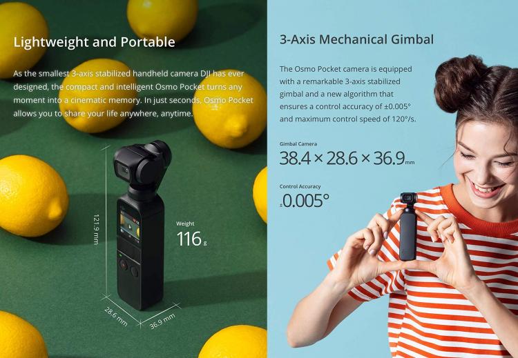 DJI Osmo Pocket: Stabilized Handheld 4k Camera