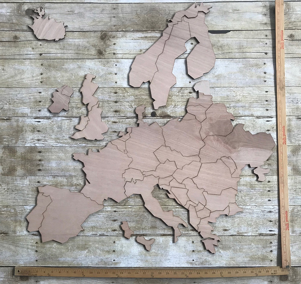 Document Your Travels With This Wooden Europe Photo Markings Map - Europe Countries wooden photo map