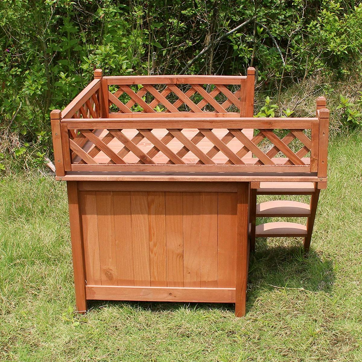 Wooden Dog Bed Bunk Bed - Wooden Room With a View Pet House
