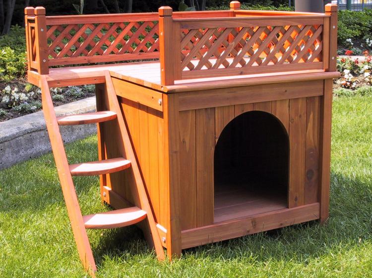 Wooden Dog Bed Bunk Bed - Wooden Room With a View Pet House