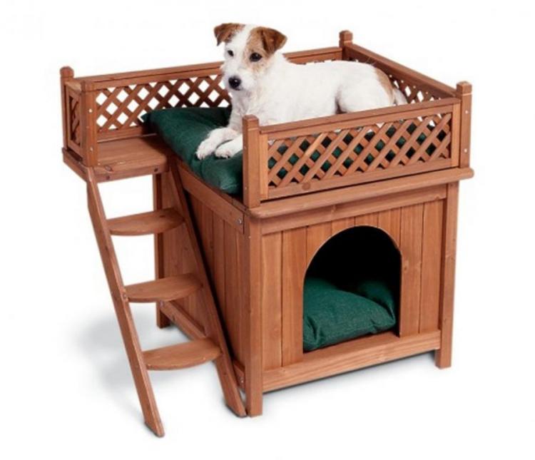 Dog Bedside Bunk- Elevated dog bed with stairs - Dog bunk beds