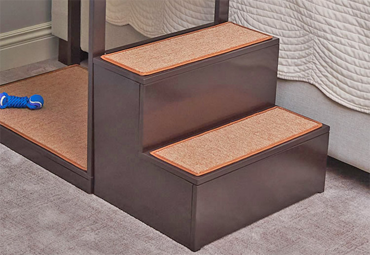 Dog Bedside Bunk- Elevated dog bed with stairs - Dog bunk beds