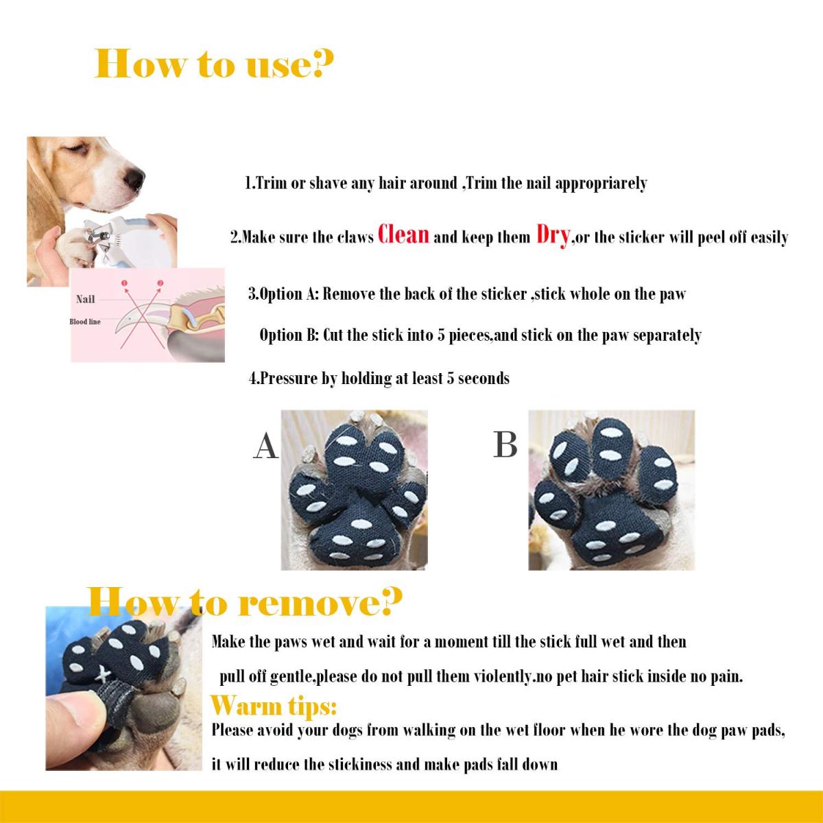 Dog Pad Grips Prevent Slipping On Hardwood Floor