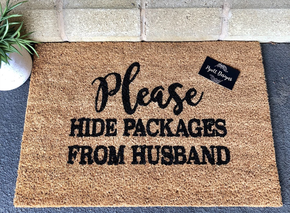 Please hide packages from husband
