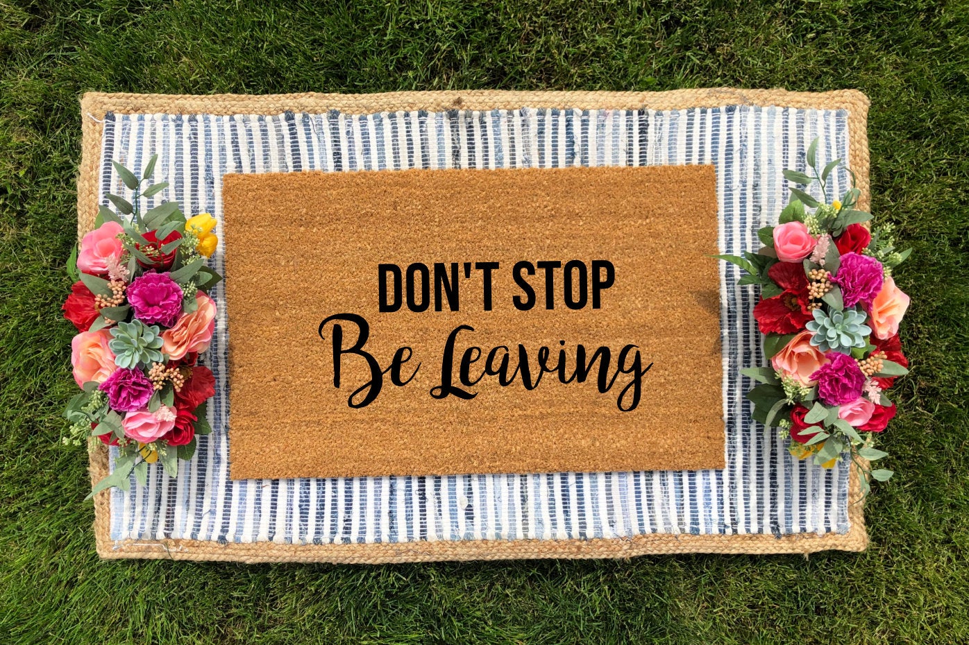 Don't Stop Be Leaving Doormat - Funny Journey no solicitors doormat