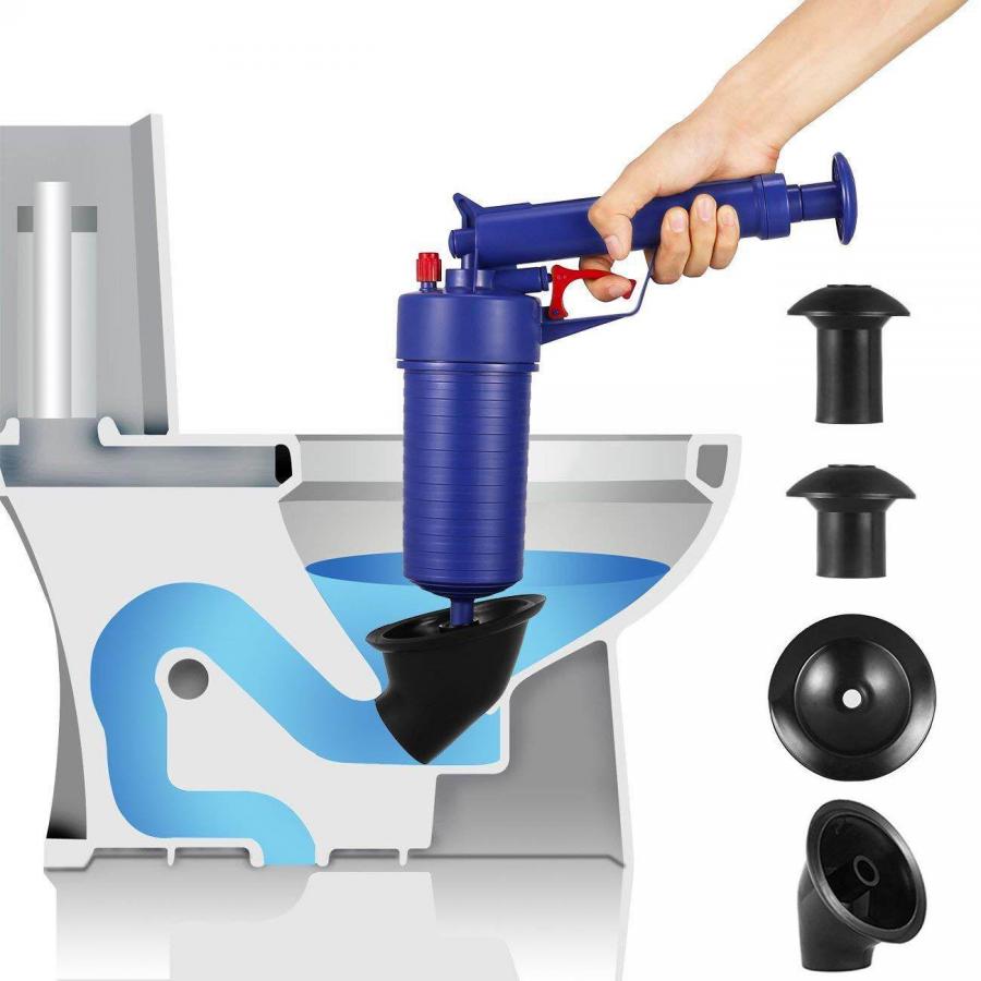 Drain Blaster Air-pressure gun - Unclog sinks, toilets, bathtubs drains with the pull of a trigger