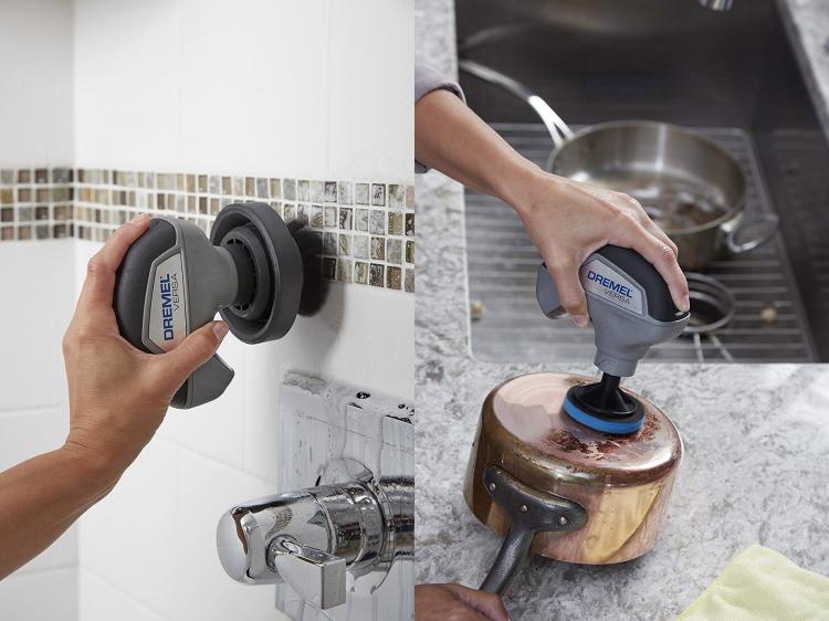 Dremel Cordless Power Cleaner - Tiny handheld power scrubber for cleaning kitchen, bathroom, car rims, shoes