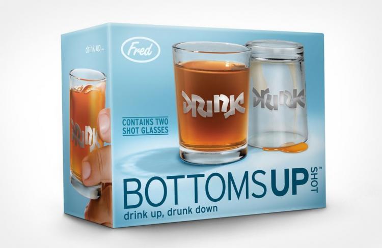 Drink / Drunk Ambigram Shot Glasses