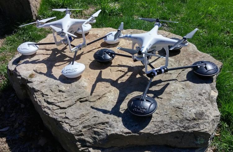 Drone Raft Waterstrider - DJI Phantom Attachment land on water and rough terrain