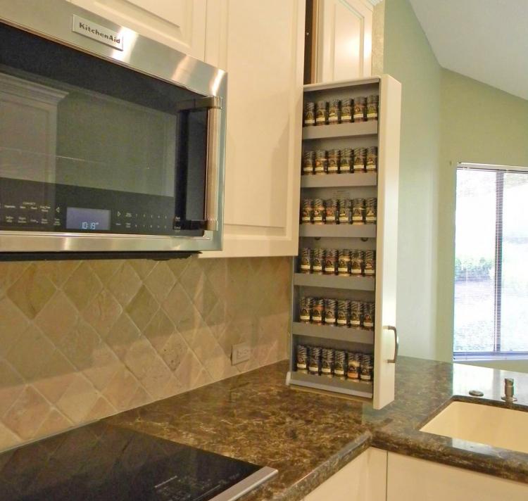 Dropdown Spice Rack Cabinet Drawer Lets You Easily Access All Your Spices - Pull-down spice cabinet