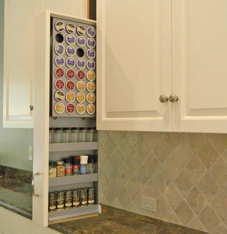 Dropdown Spice Rack Cabinet Drawer Lets You Easily Access All Your Spices - Pull-down spice cabinet