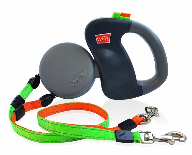 Dual Doggie Retractable Dog Leash - Dual dog leash walk two dogs at same time with no tangling - Double retractable dog leash
