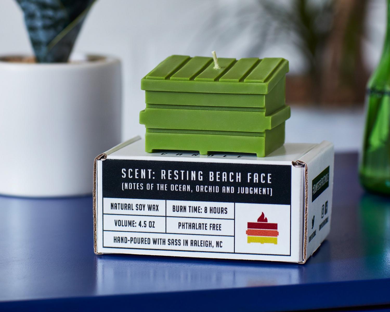Dumpster Fire Candles - Dumpster shaped candles