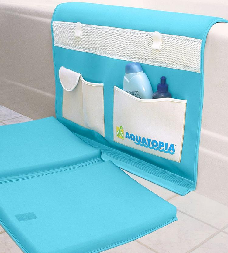 Aquatopia Easy Bath Kneeler - Padded bath-time floor mat - easy on the knees bath mat while bathing kids or dogs