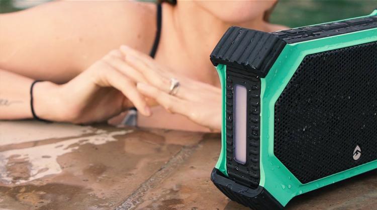 ECOXGEAR EcoSlate Rugged Outdoor Waterproof Bluetooth Speaker - Best Pool speaker - Beach speaker - Weatherproof Bluetooth Speaker