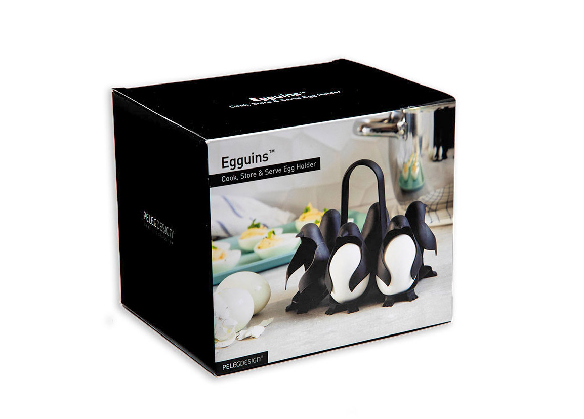 Egguins Penguin egg holders hold eggs under boiling water - penguin shaped egg server