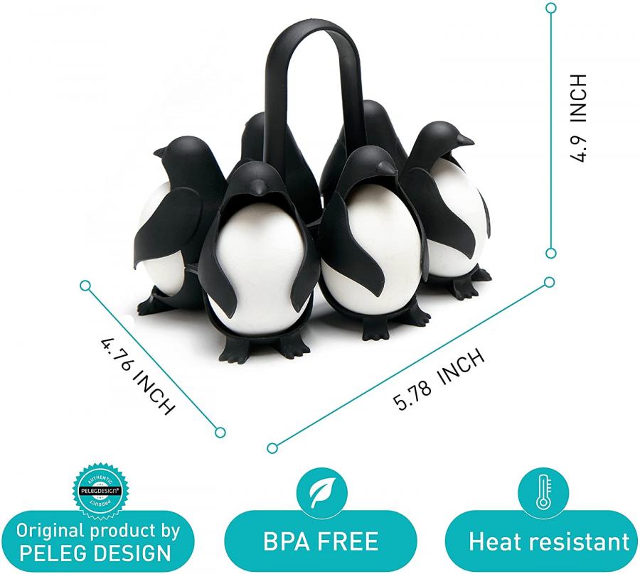 Egguins Penguin egg holders hold eggs under boiling water - penguin shaped egg server