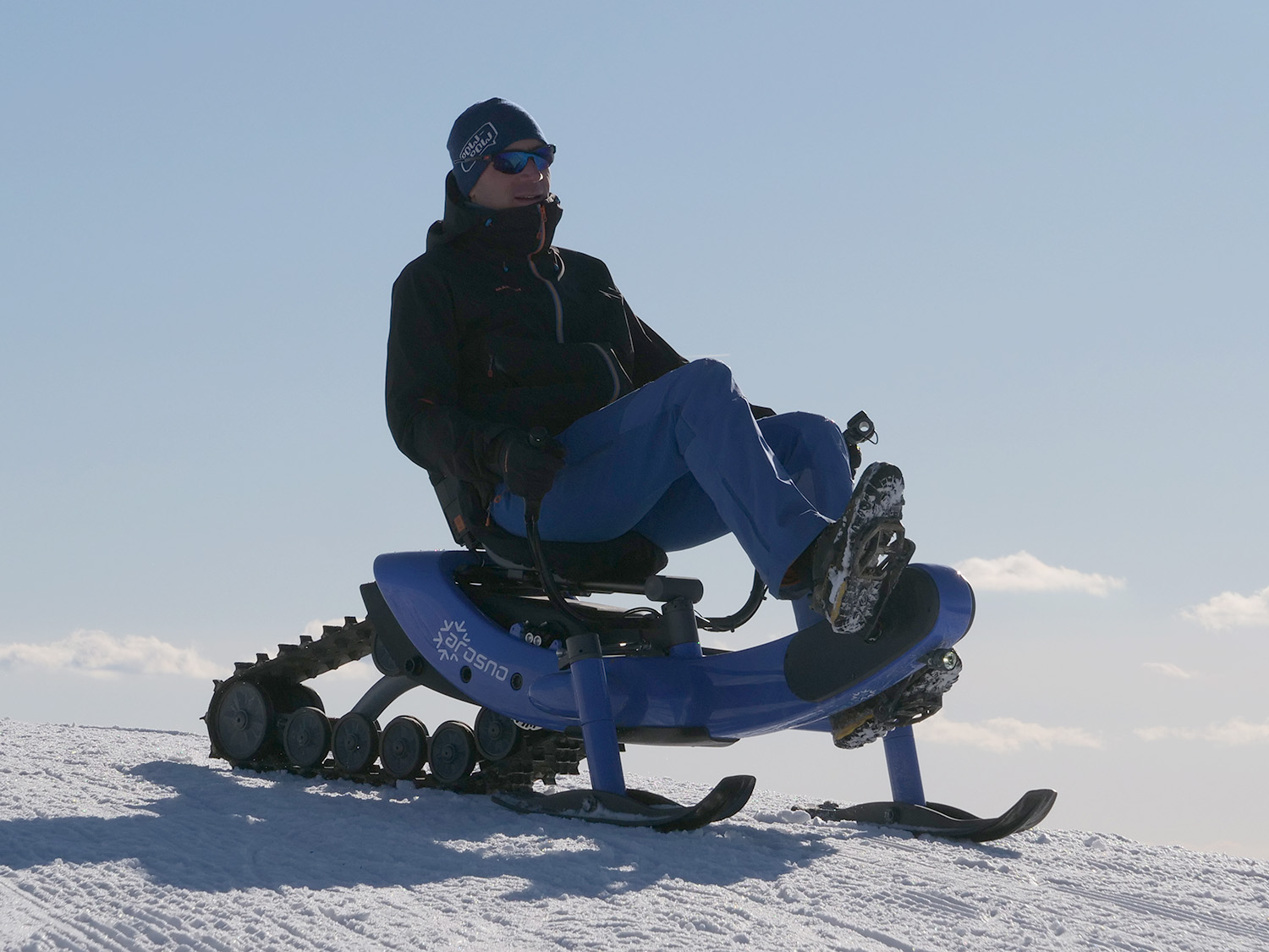 Arosno E-Trace electric assist snow bike sled combo