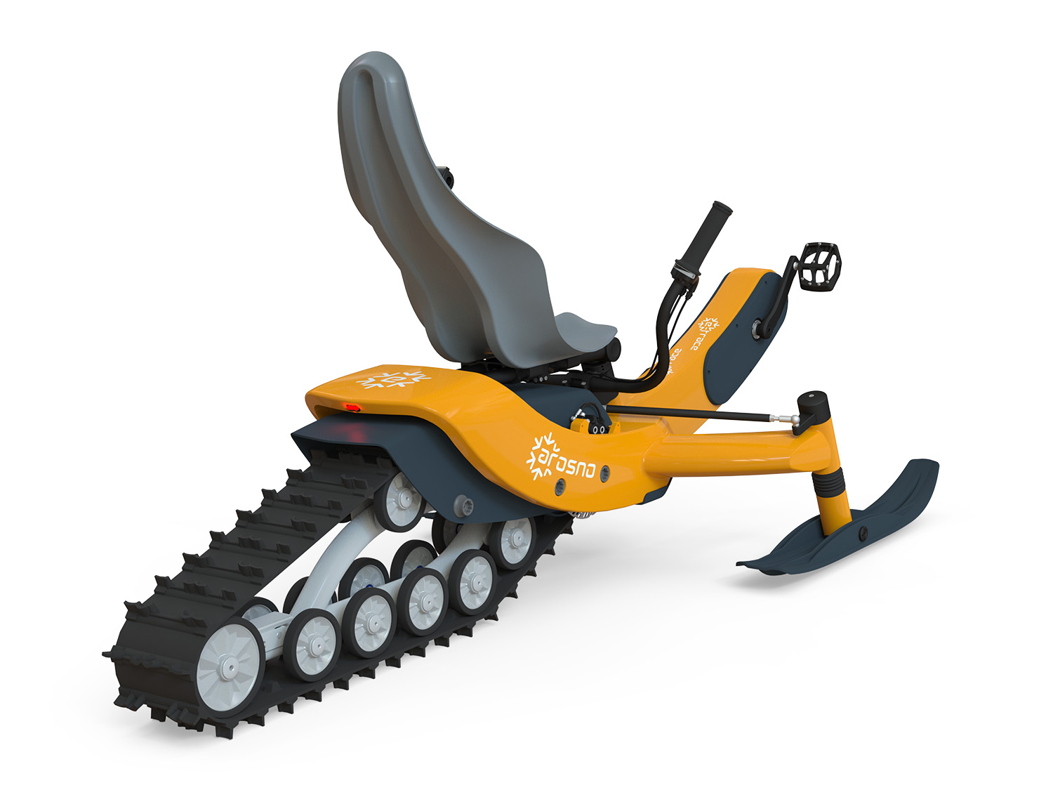 Arosno E-Trace electric assist snow bike sled combo
