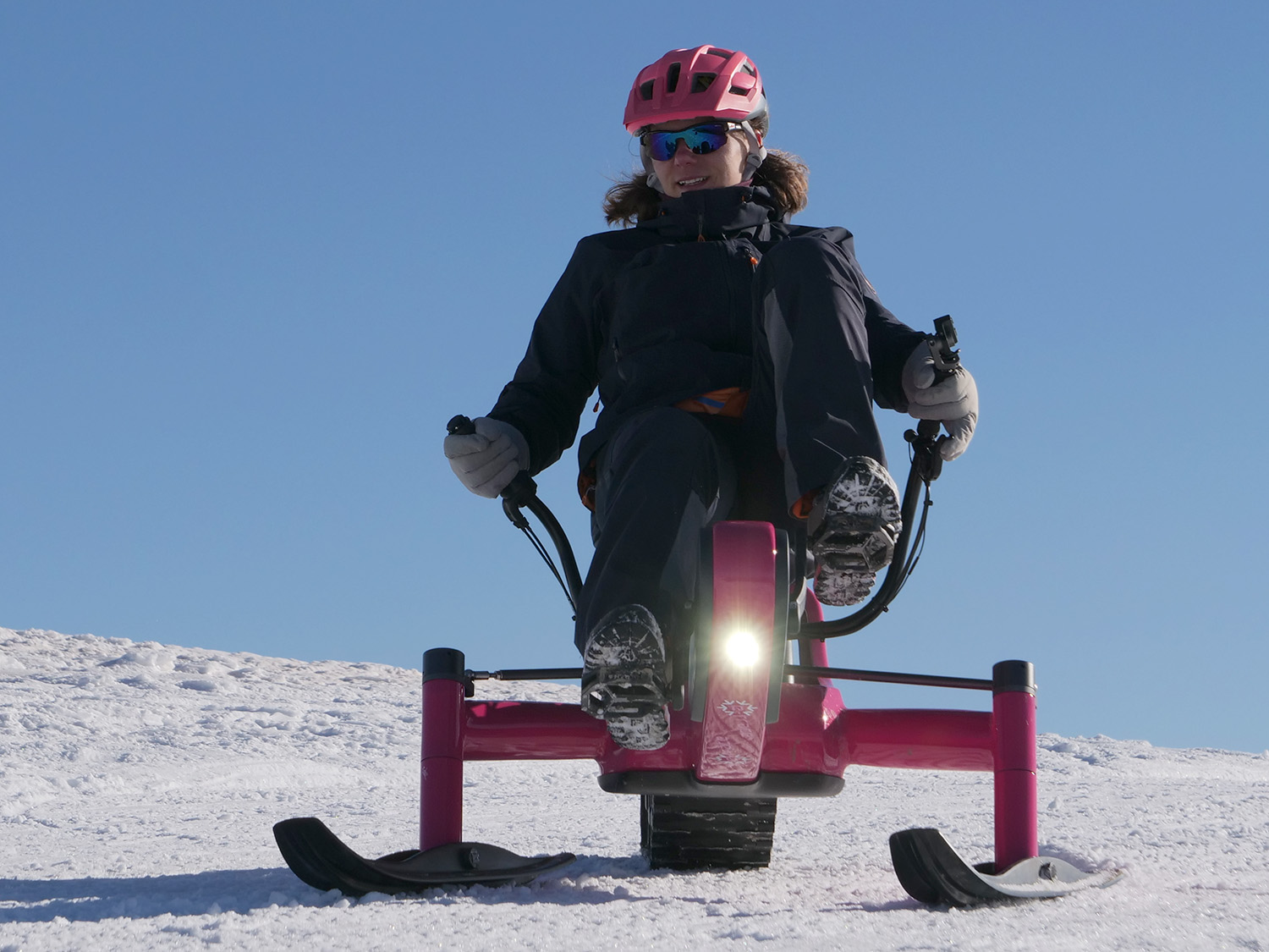 Arosno E-Trace electric assist snow bike sled combo