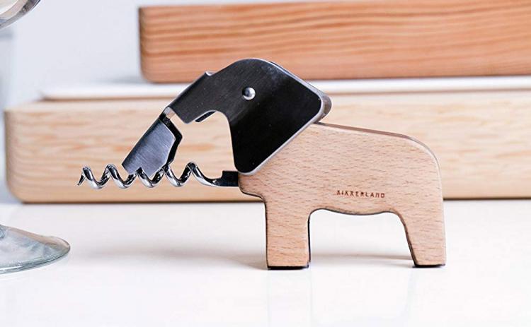 Elephant Corkscrew and Bottle Opener - Wooden Elephant Wine Opener