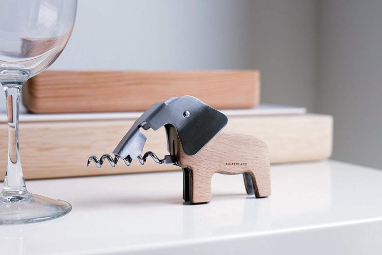 Elephant Corkscrew and Bottle Opener - Wooden Elephant Wine Opener