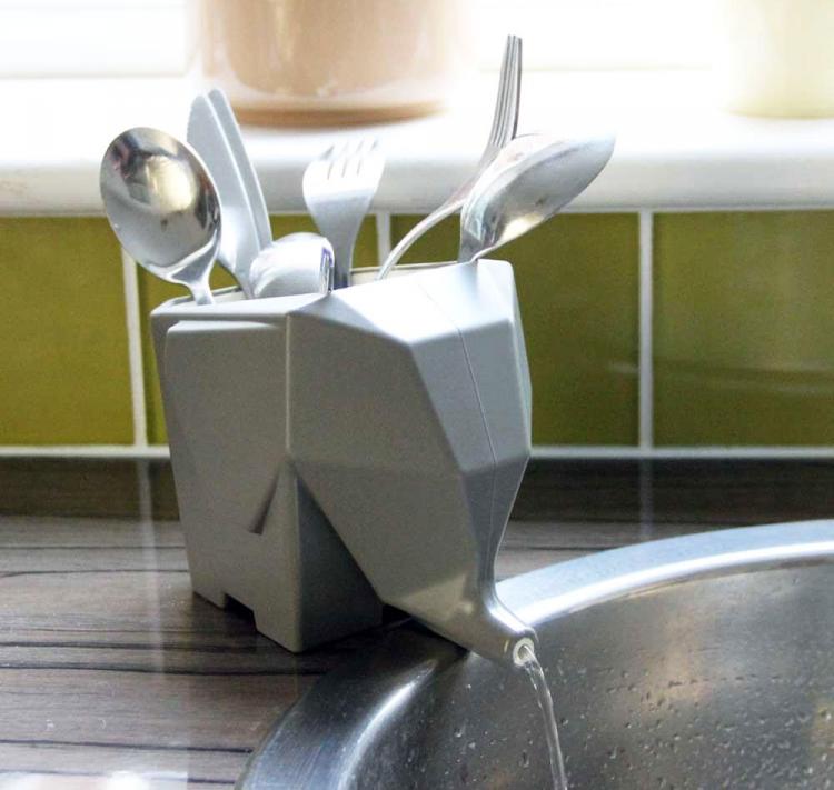 Elephant Silverware Cutlery Drainer