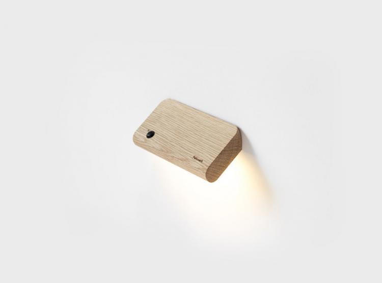 Ellum - Wooden Angled Motion Sensor Wall Lights
