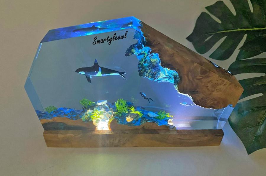 Epoxy Scuba Diver Lamp