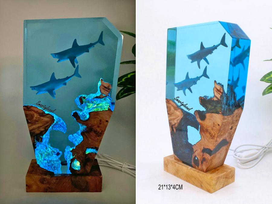 Epoxy Scuba Diver Lamp