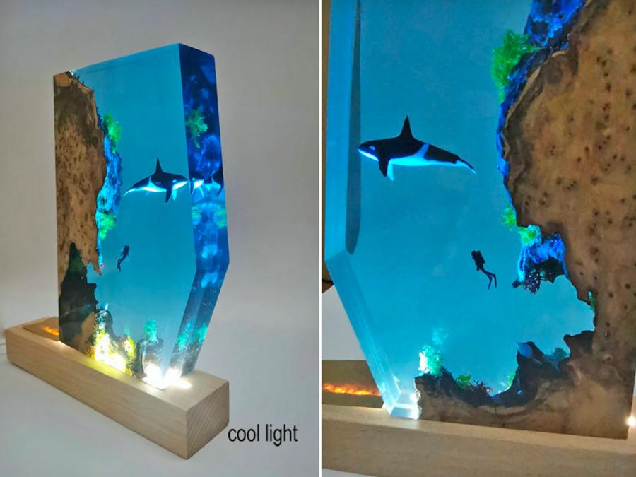 Epoxy Scuba Diver Lamp