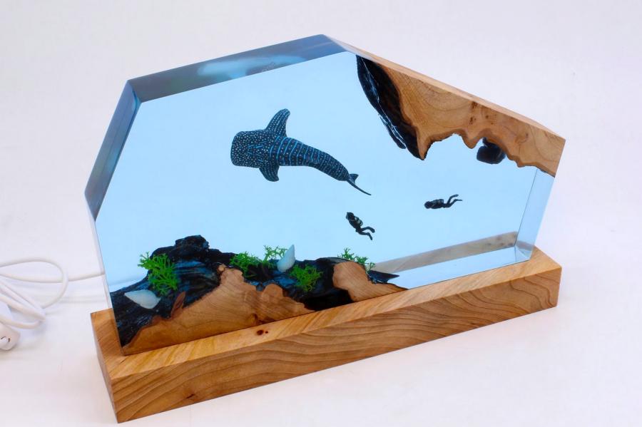 Epoxy Scuba Diver Lamp