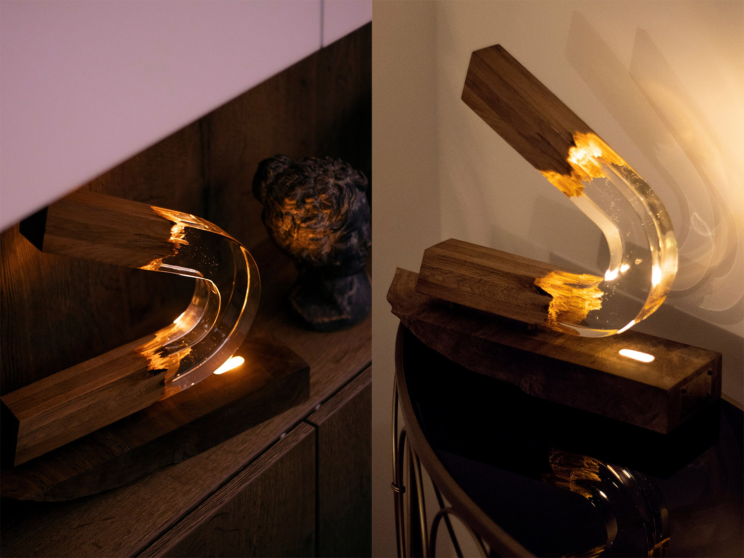 Beautiful Epoxy Wooden Lamps Made From a Broken Piece of Wood