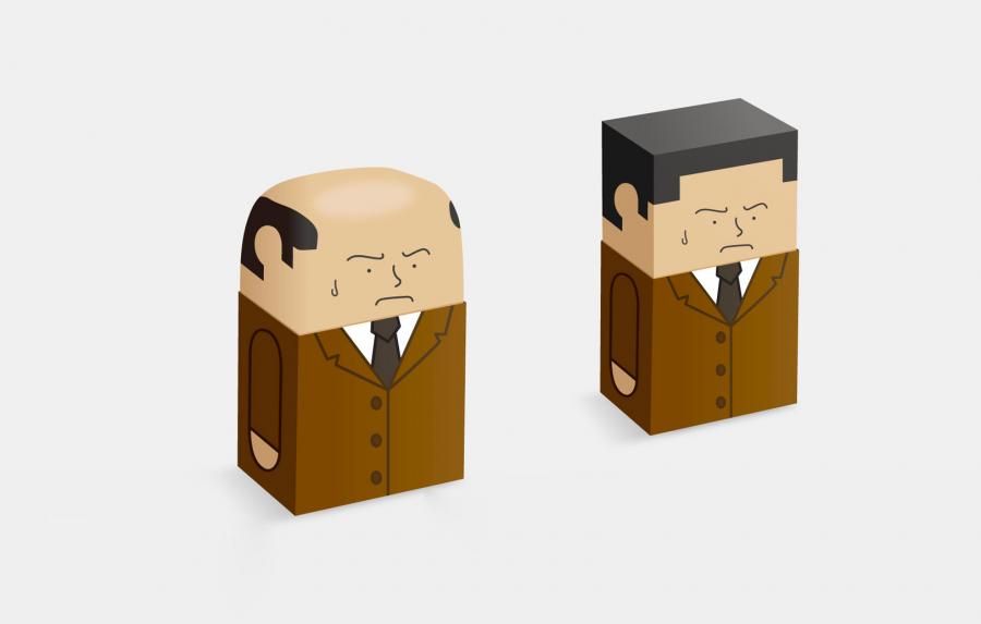 Salaryman Funny Erasers That Go Bald As You Use Them - Balding erasers