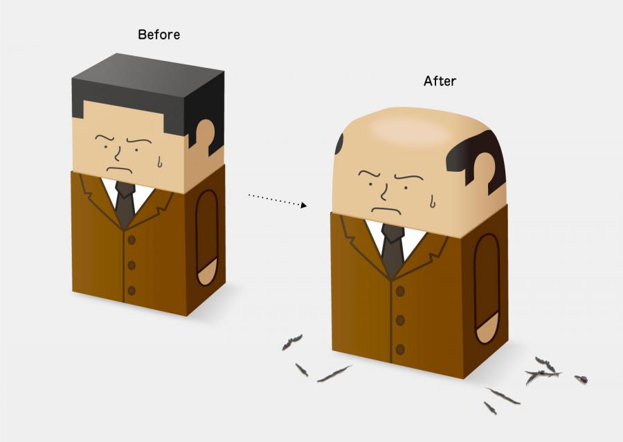 Salaryman Funny Erasers That Go Bald As You Use Them - Balding erasers