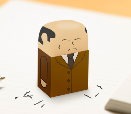 Salaryman Funny Erasers That Go Bald As You Use Them - Balding erasers