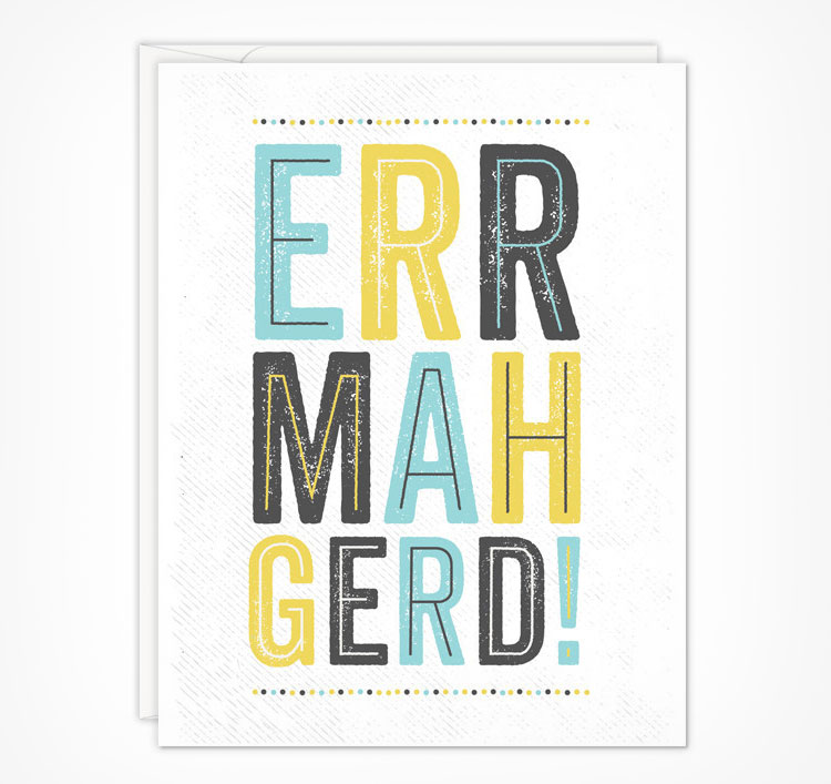 ERRMAHGERD Cut Out Paper Shot Glass Card